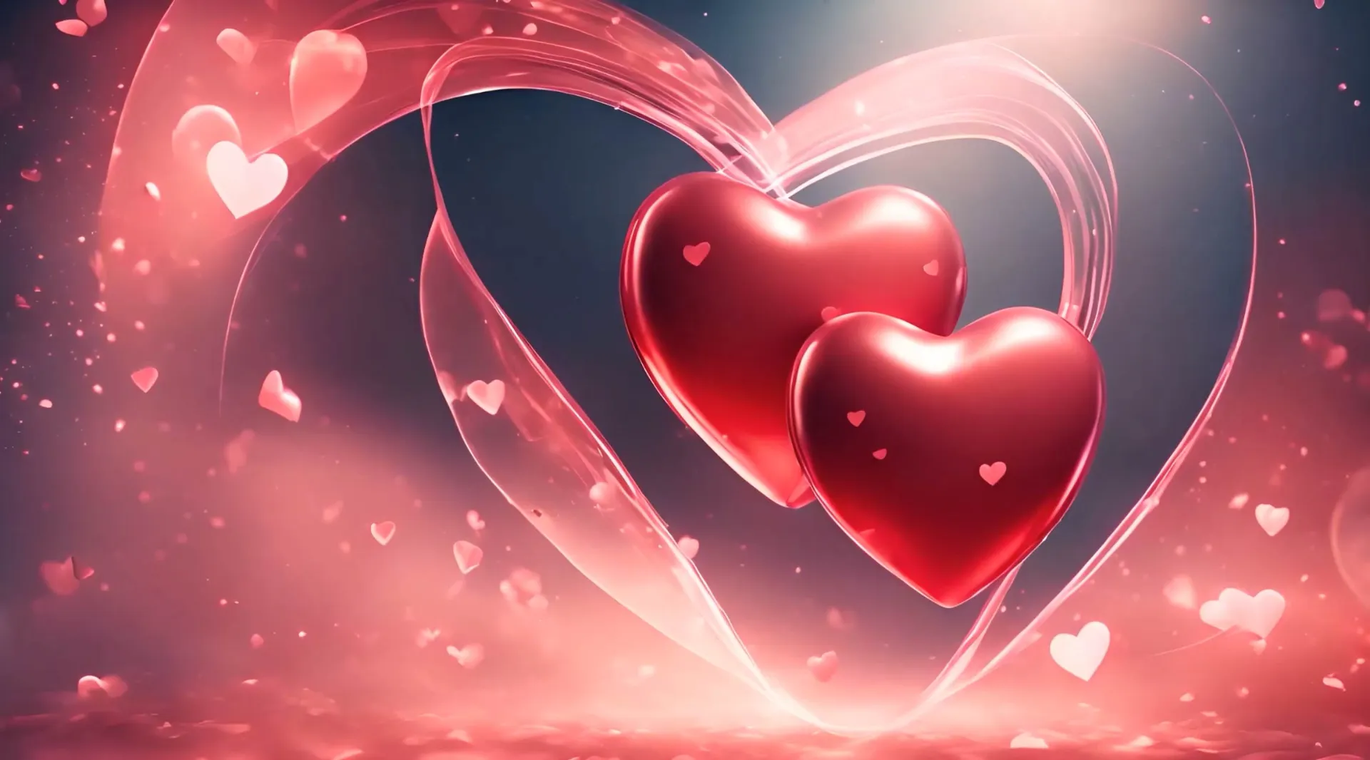 Valentine's Dream Swirling Hearts and Sparkles Stock Video